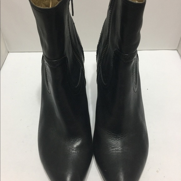 Frye "Regina" Wedge Ankle Boots Black Leather 7M - Picture 2 of 12